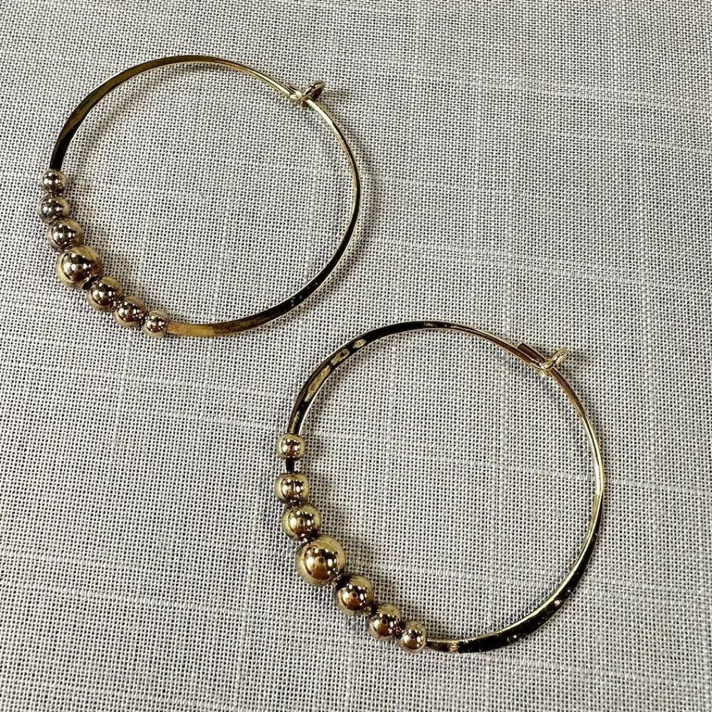 ATI Sterling Silver Vermeil Thai Tribal Hoop Earrings